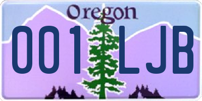 OR license plate 001LJB