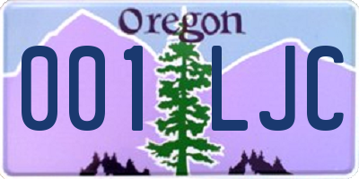 OR license plate 001LJC