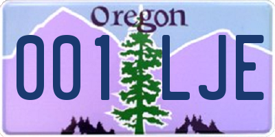 OR license plate 001LJE