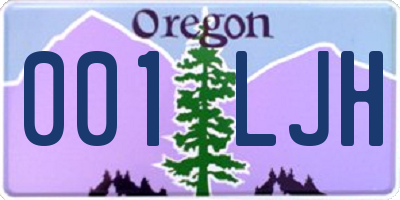 OR license plate 001LJH