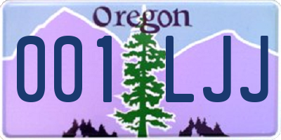 OR license plate 001LJJ