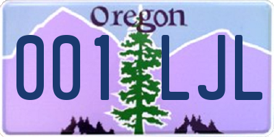 OR license plate 001LJL