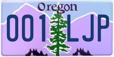 OR license plate 001LJP