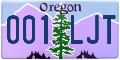 OR license plate 001LJT