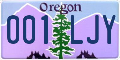 OR license plate 001LJY