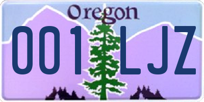 OR license plate 001LJZ