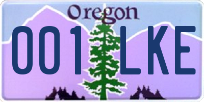 OR license plate 001LKE