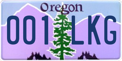 OR license plate 001LKG