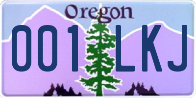 OR license plate 001LKJ