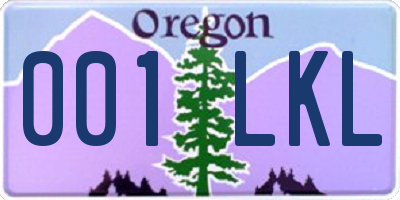 OR license plate 001LKL