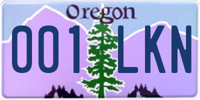 OR license plate 001LKN