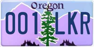 OR license plate 001LKR