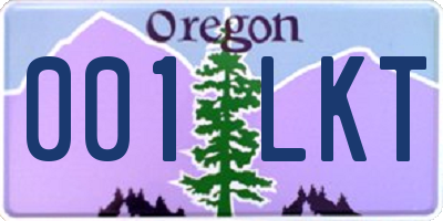 OR license plate 001LKT