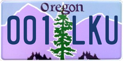 OR license plate 001LKU