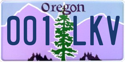 OR license plate 001LKV