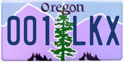 OR license plate 001LKX