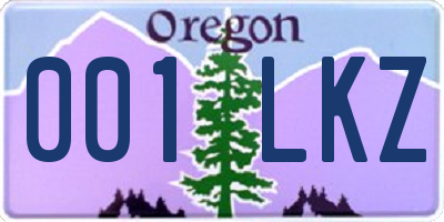 OR license plate 001LKZ