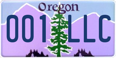 OR license plate 001LLC