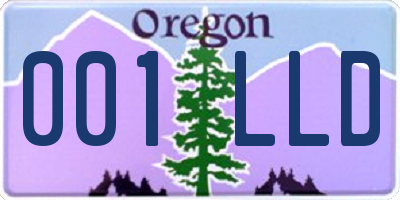 OR license plate 001LLD