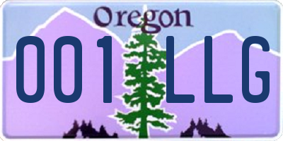 OR license plate 001LLG