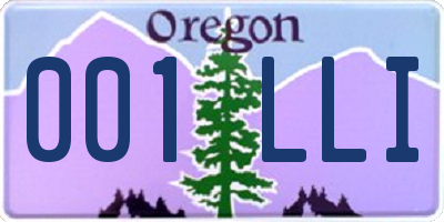 OR license plate 001LLI