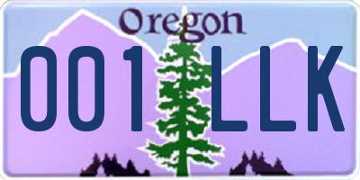 OR license plate 001LLK