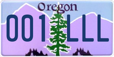 OR license plate 001LLL