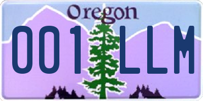 OR license plate 001LLM