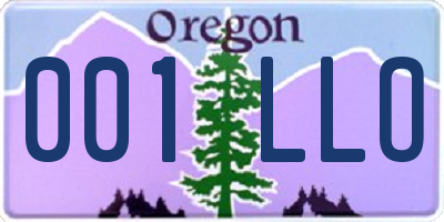 OR license plate 001LLO