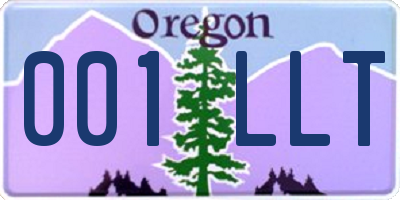 OR license plate 001LLT