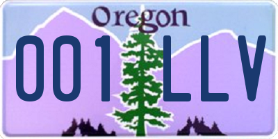 OR license plate 001LLV