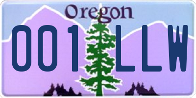 OR license plate 001LLW