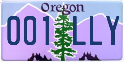 OR license plate 001LLY