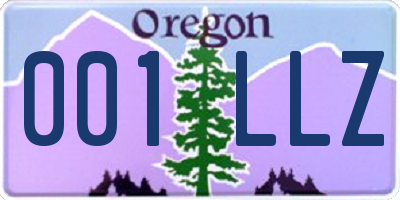 OR license plate 001LLZ