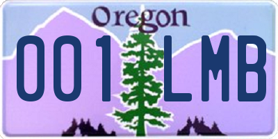 OR license plate 001LMB