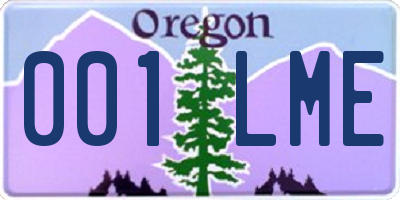 OR license plate 001LME