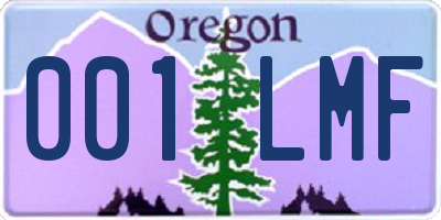 OR license plate 001LMF