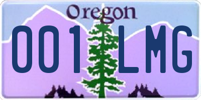 OR license plate 001LMG