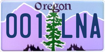 OR license plate 001LNA