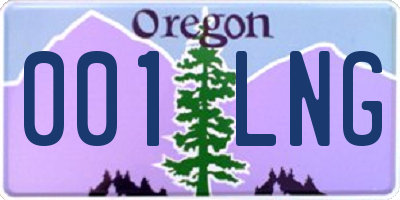 OR license plate 001LNG