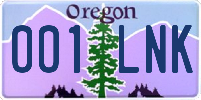 OR license plate 001LNK