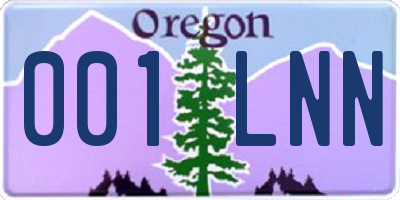 OR license plate 001LNN