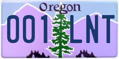 OR license plate 001LNT