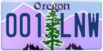 OR license plate 001LNW