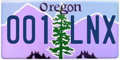 OR license plate 001LNX