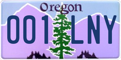 OR license plate 001LNY