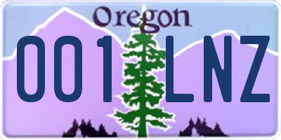 OR license plate 001LNZ