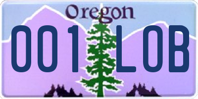 OR license plate 001LOB