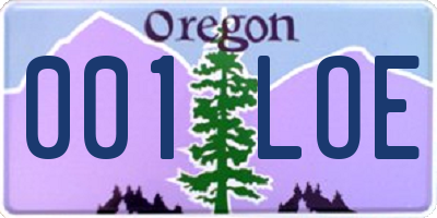 OR license plate 001LOE