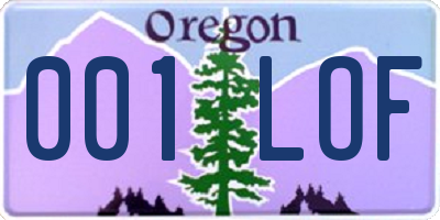 OR license plate 001LOF